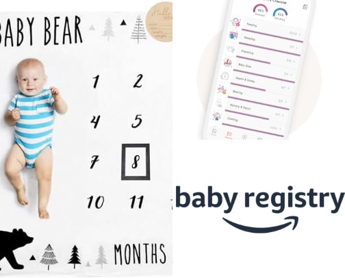 Baby Shower and 0-1 year nursery recommendations cover photo collage