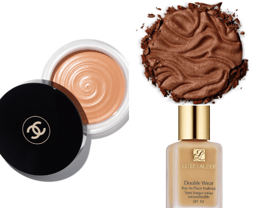 Face makeup products cover photo collage