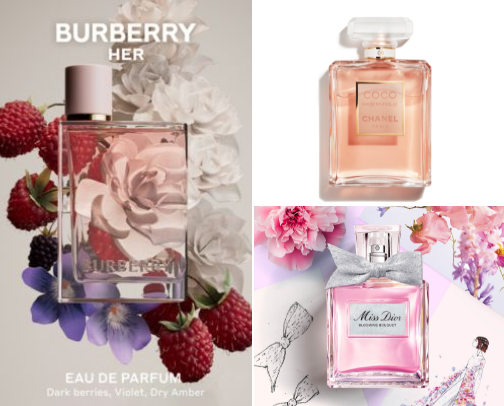 My favourite perfumes that are Coquette/ soft girl Aesthetic cover photo collage