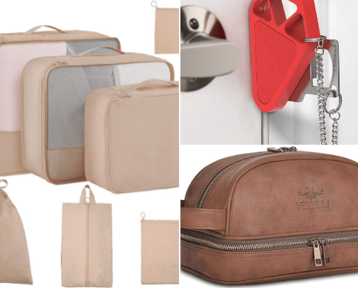 Travel necessities cover photo collage