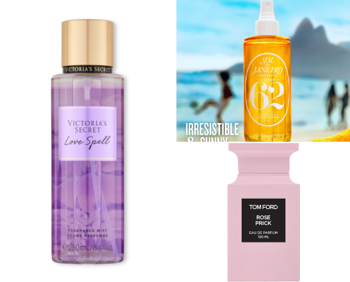 My favourite Perfume and spray recs cover photo collage