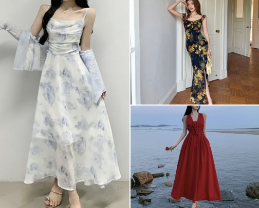 Cute maxi dresses cover photo collage