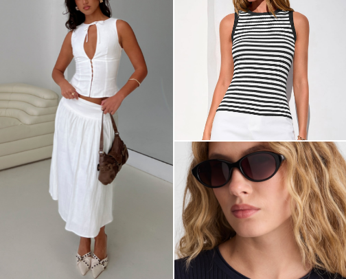 5 Elevated White Skirt Outfits for Spring and Summer cover photo collage