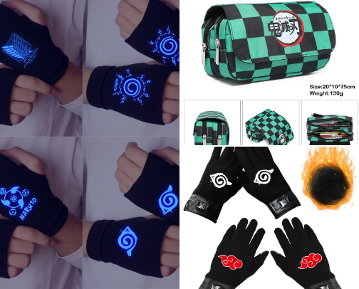 Anime caps and merch cover photo collage