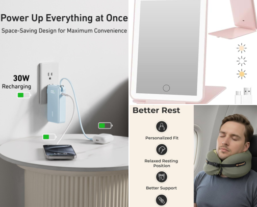 Travel Tech & Accessories: Charging, Cables & Organization cover photo collage