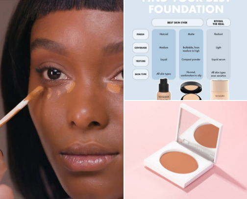 Fugal acne safe makeup cover photo collage