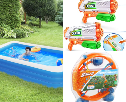 Fun water things to do with the kids on summer. cover photo collage