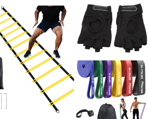 Accesorios de entrenamiento cover photo collage
