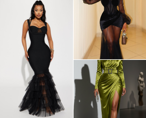 Luxe Evening & Event Dresses cover photo collage