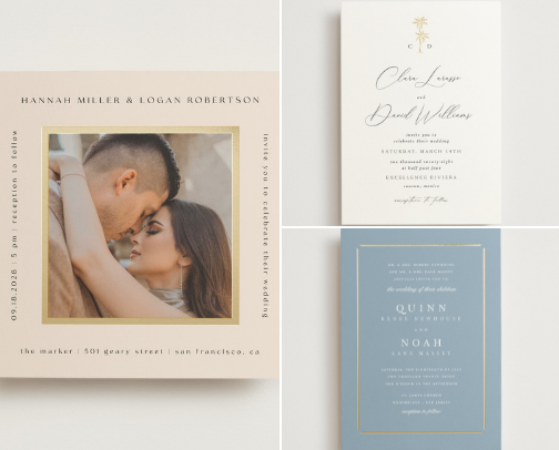 Elegant Wedding Invitation cover photo collage
