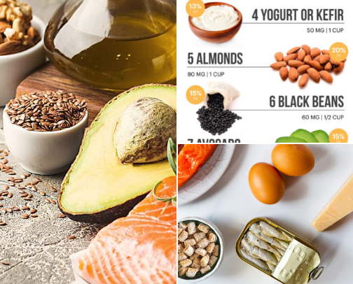 Foods with mood-boosting nutrients cover photo collage
