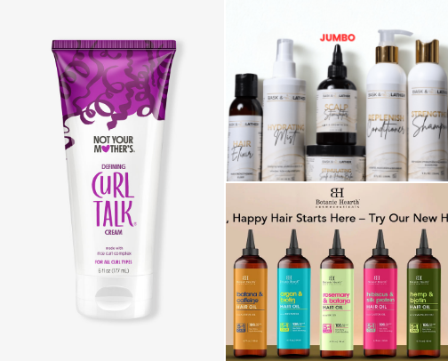 Hair products cover photo collage