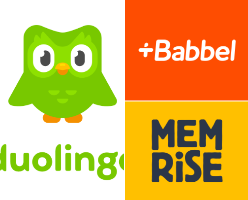 My "fave" language learning apps. cover photo collage