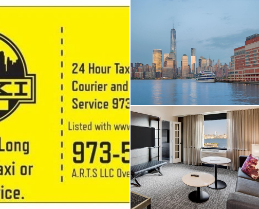 Best Hotels in Hoboken NJ Waterfront + Reliable Airport Taxi & Car Rentals 2026 Guide cover photo collage