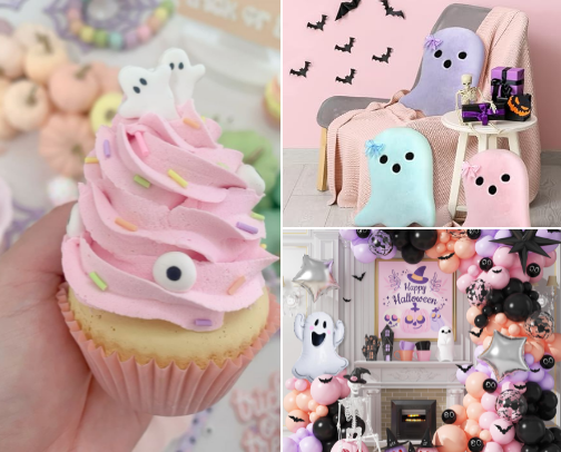 Soft and Sweet Pastel Ghosts Halloween Party Ideas! cover photo collage