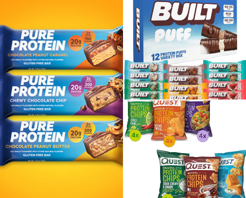 High protein snacks on Amazon cover photo collage