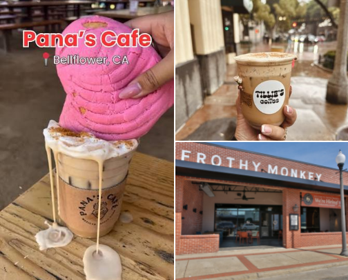 Matcha/coffee shop recs cover photo collage