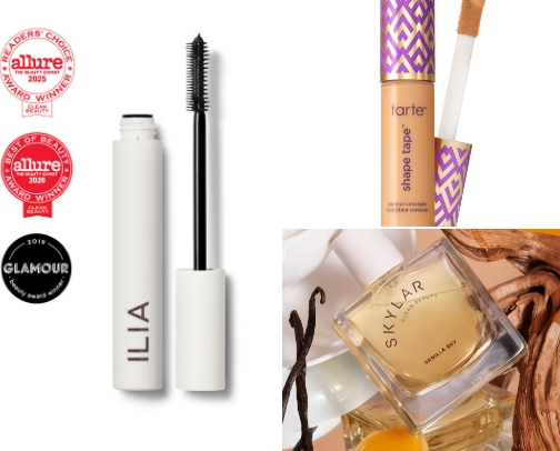 Beauty recs for moms who have no time cover photo collage