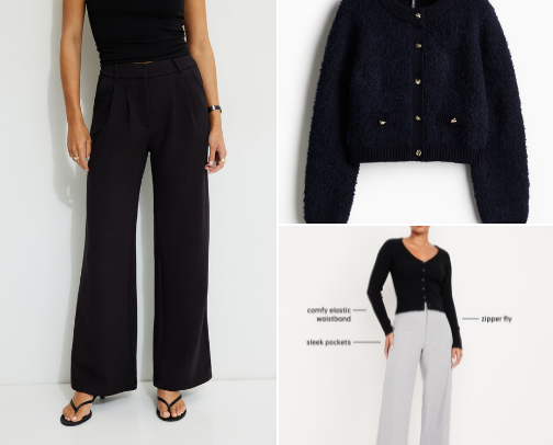 Business casual outfit on budget cover photo collage