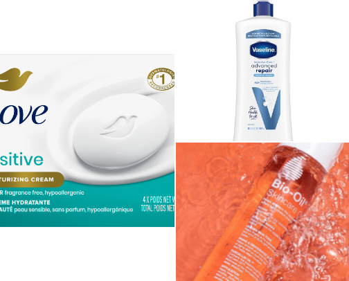 My favorite body care products cover photo collage