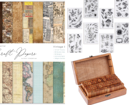 Junk Journaling Supplies for Beginners cover photo collage