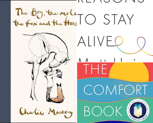Books that are perfect for comfort and mental health ☁️ cover photo collage