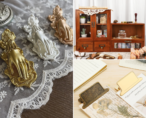 Vintage Accessories & Storage for Journaling – Aesthetic Desk Decor and Organizer Collection cover photo collage