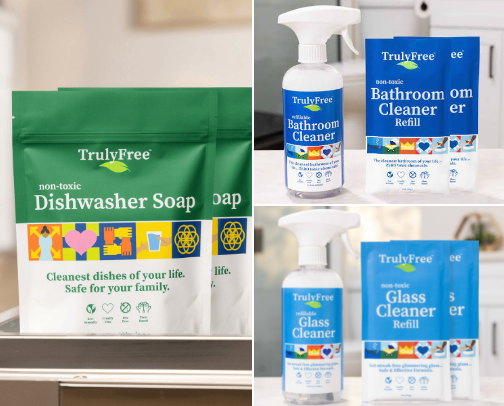 Clean cleaning supplies cover photo collage