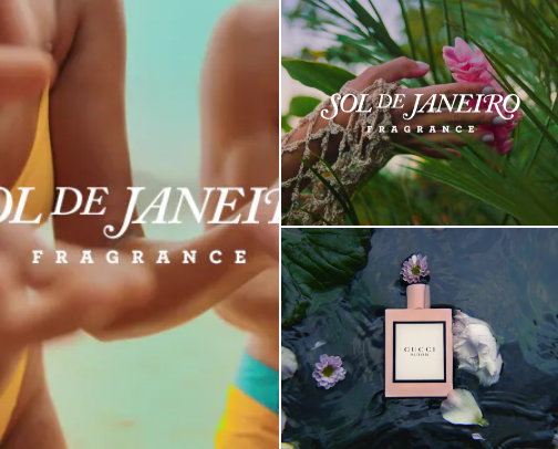 Perfumes and body mists cover photo collage
