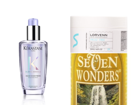 Hair products for healthy and shiny hair ✨️ cover photo collage