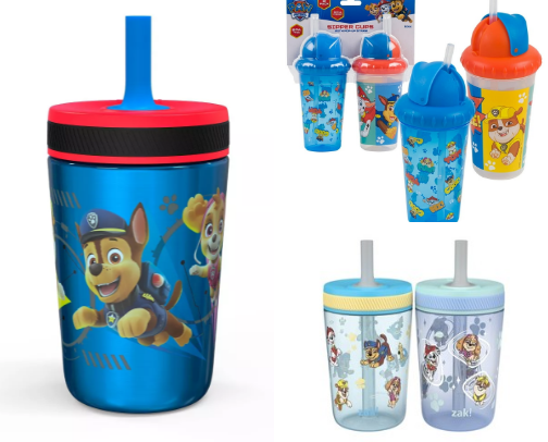 Cups with straws cover photo collage