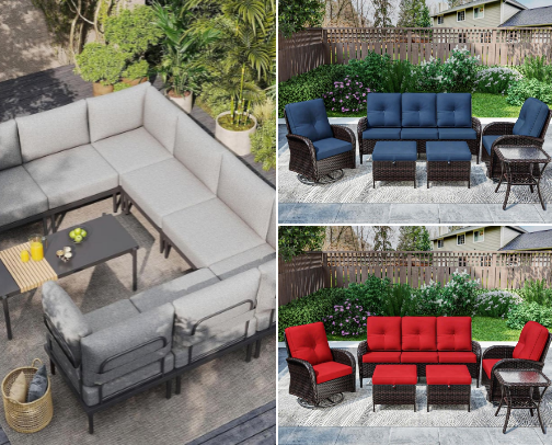 atio Furniture That Instantly Upgrades Your Outdoor Space cover photo collage