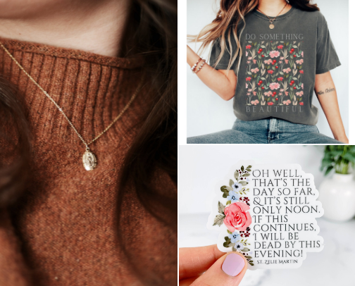 A Catholic mom's favorite ways to wear her faith out loud cover photo collage