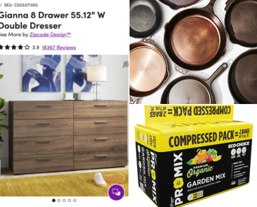 Household items cover photo collage