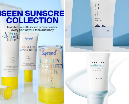 Sunscreen, tanning, and after sun must haves cover photo collage