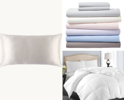 Sleep Better: Silk Pillowcases, Luxe Bedding & Overnight Beauty cover photo collage