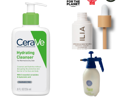Simple travel skin care cover photo collage
