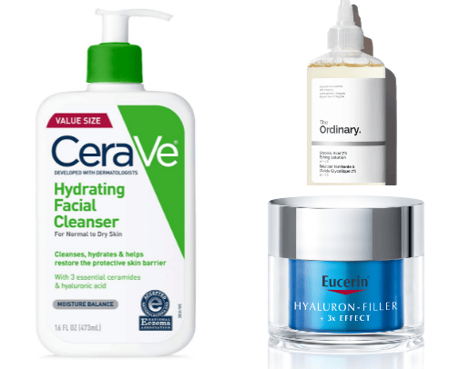 Skincare products cover photo collage