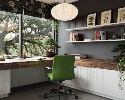 🌿 Moody Botanical Home Office cover photo collage