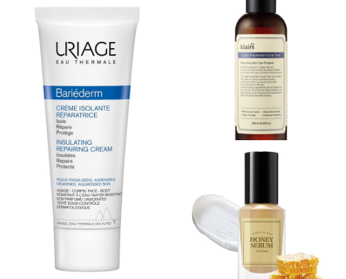 My new Dry & Dehydrated Skin Routine liste cover photo collage