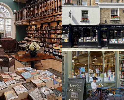 The most beautiful bookshops in London cover photo collage