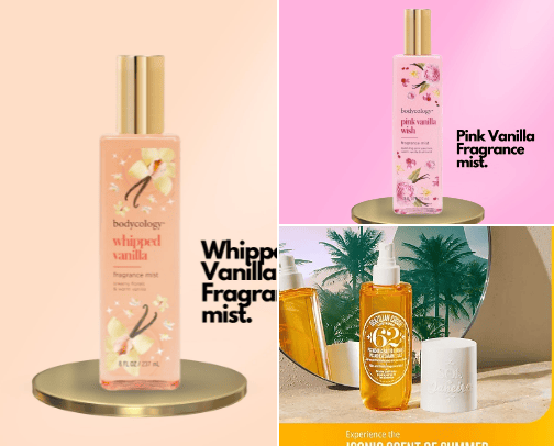 Body mists and sprays cover photo collage