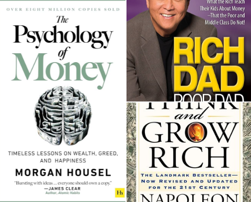 5 Books to Change Your Financial Mindset by Summer cover photo collage