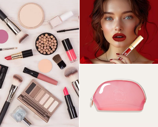 Make up set cover photo collage