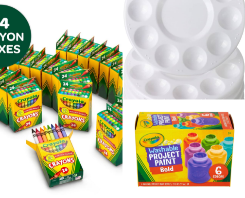 Kids art supplies cover photo collage