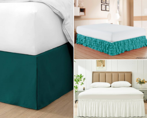 Top 10 wrap around ruffled bed skirts cover photo collage