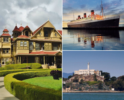 California Ghosts: Haunted Attractions, Tours and Hotels to Give You a Chill cover photo collage