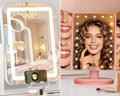 Portable mirror that's helps even when making my makeup content cover photo collage