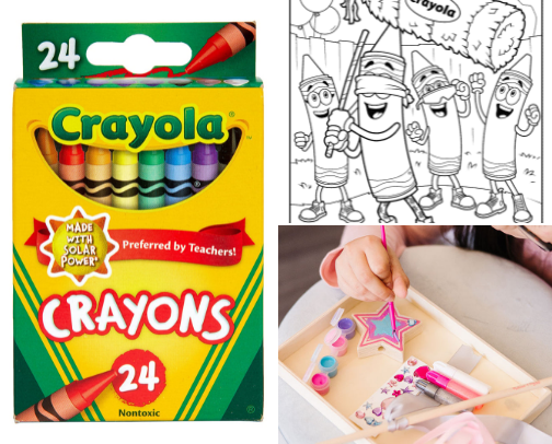 Colourful art supplies for creative kids cover photo collage
