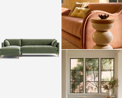 Everything for a cozy living room cover photo collage